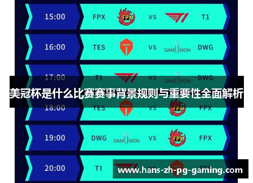 美冠杯是什么比赛赛事背景规则与重要性全面解析